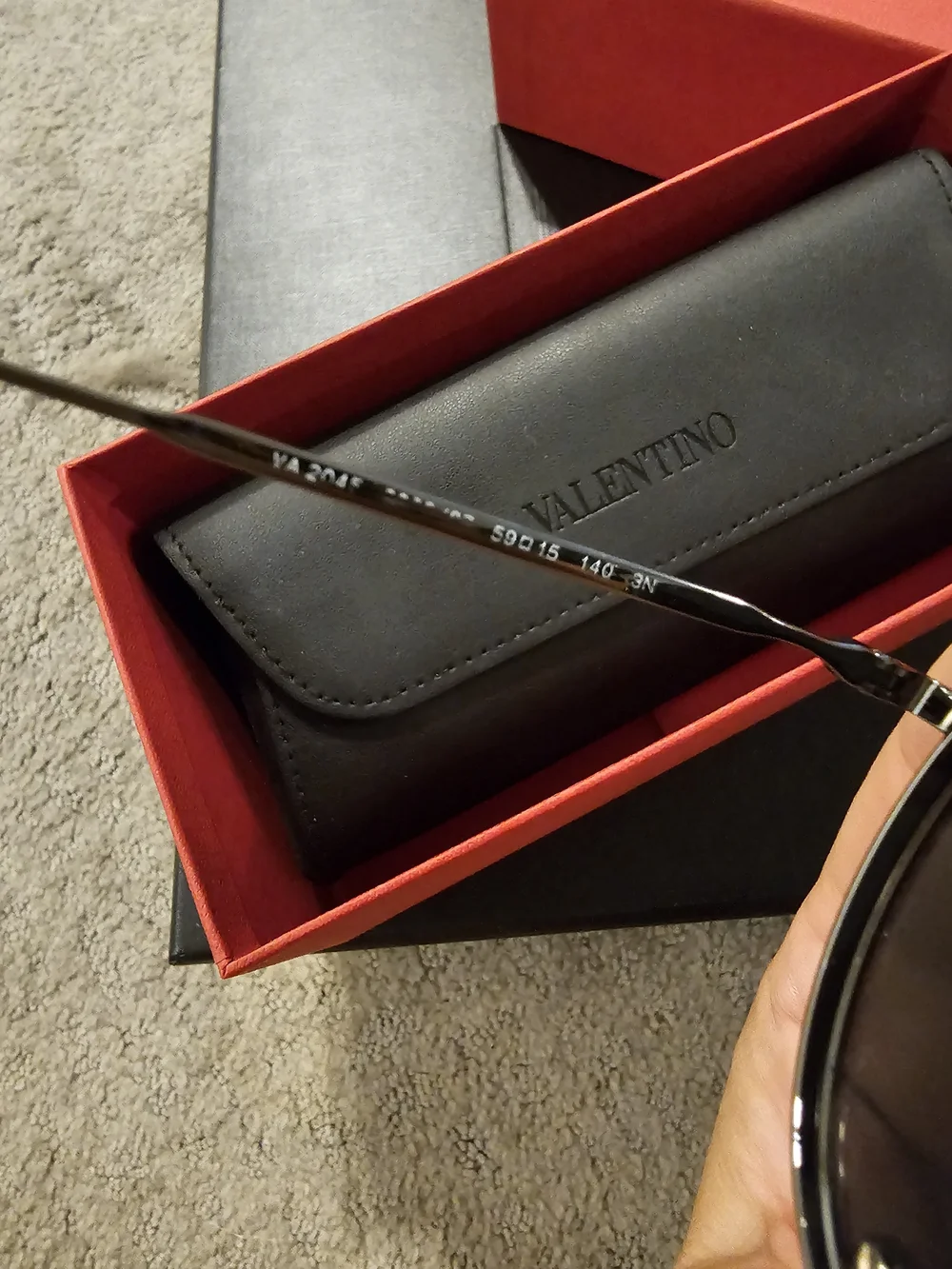 Valentino Women's Black Aviator Sunglasses with Crystal Accents